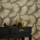 Veer Decor Twill Black Wallpaper