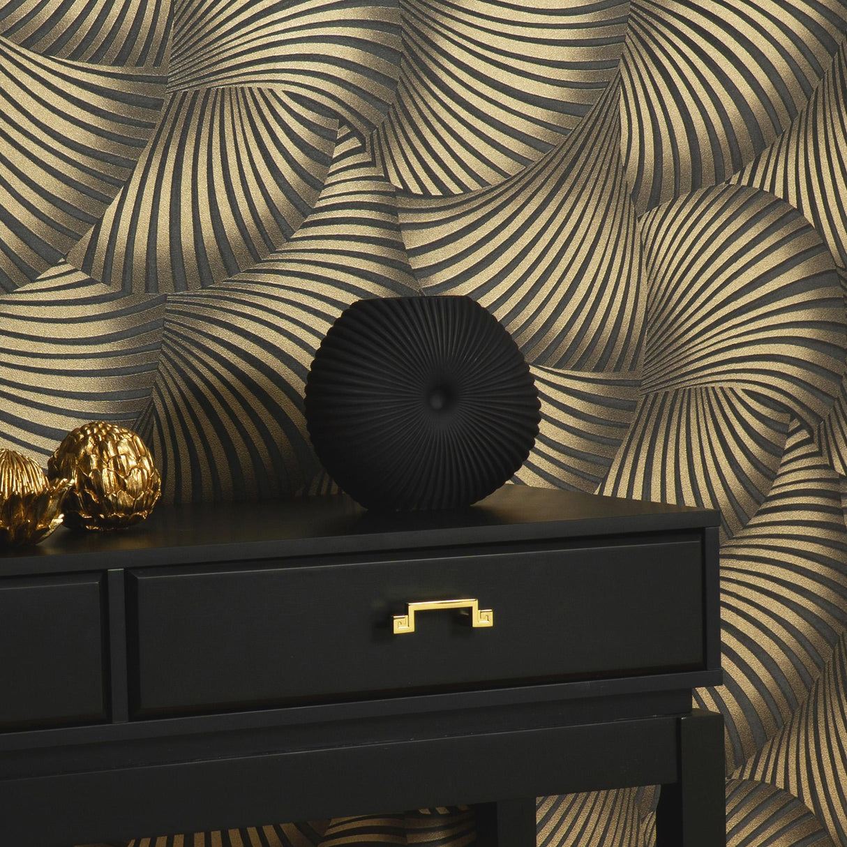 Veer Decor Twill Black Wallpaper