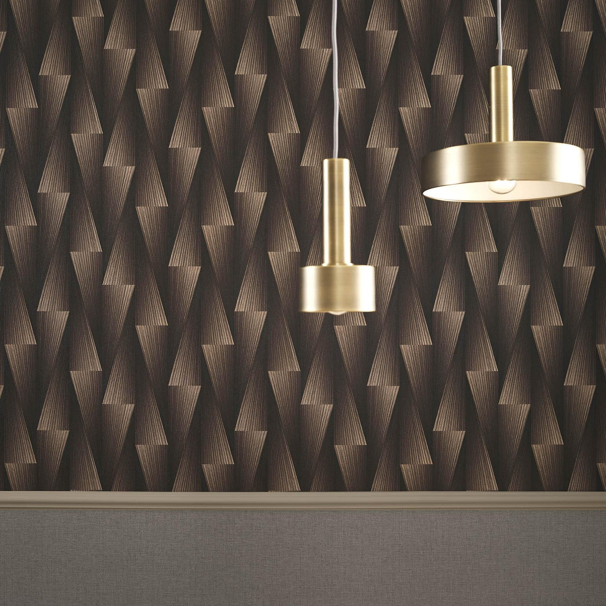Veer Decor Shift Brown Wallpaper