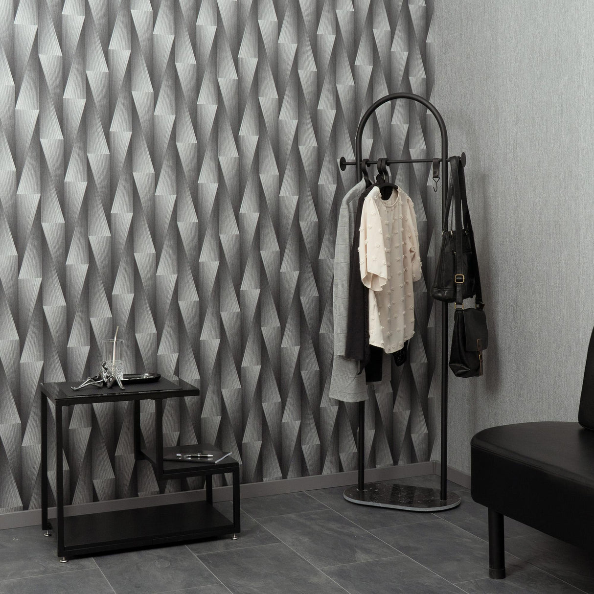 Veer Decor Shift Silver Wallpaper