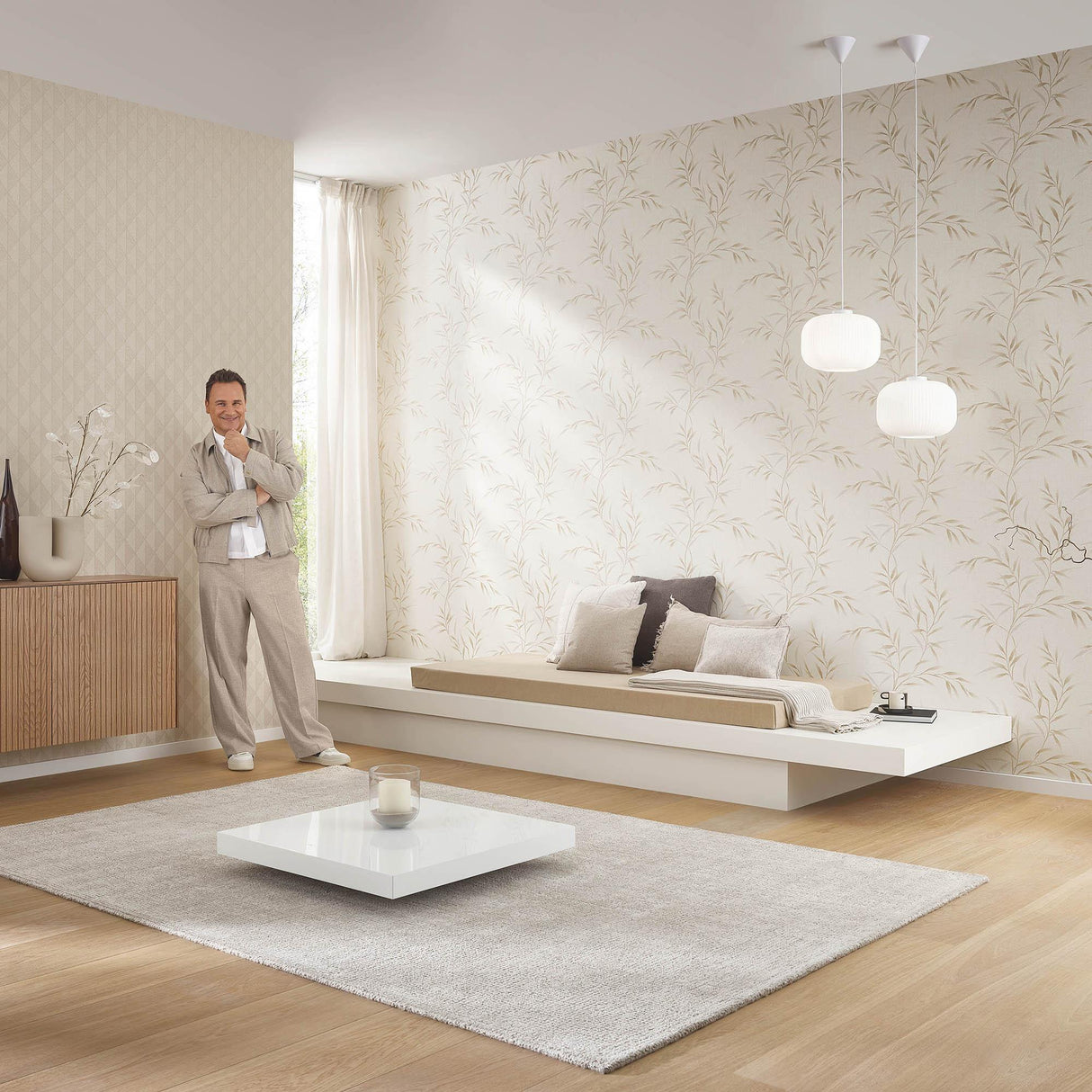 Veer Decor Yamato Leaves Beige Wallpaper