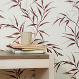 Veer Decor Yamato Leaves Red Wallpaper