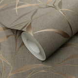 Veer Decor Yamato Leaves Brown Wallpaper