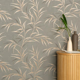 Veer Decor Yamato Leaves Brown Wallpaper
