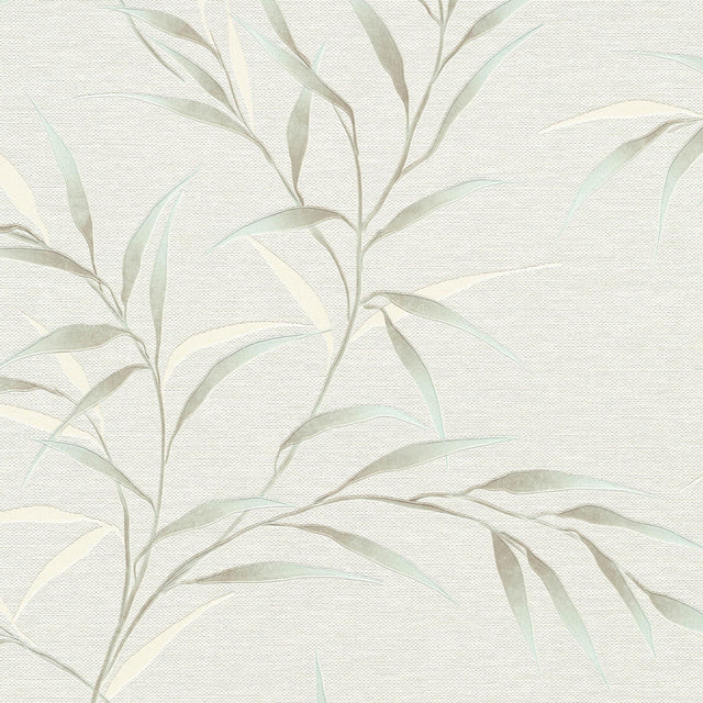 Veer Decor Yamato Leaves Teal Wallpaper