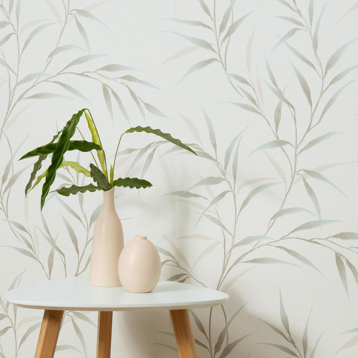 Veer Decor Yamato Leaves Teal Wallpaper