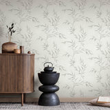 Veer Decor Yamato Leaves Grey Wallpaper