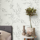 Veer Decor Yamato Leaves Grey Wallpaper