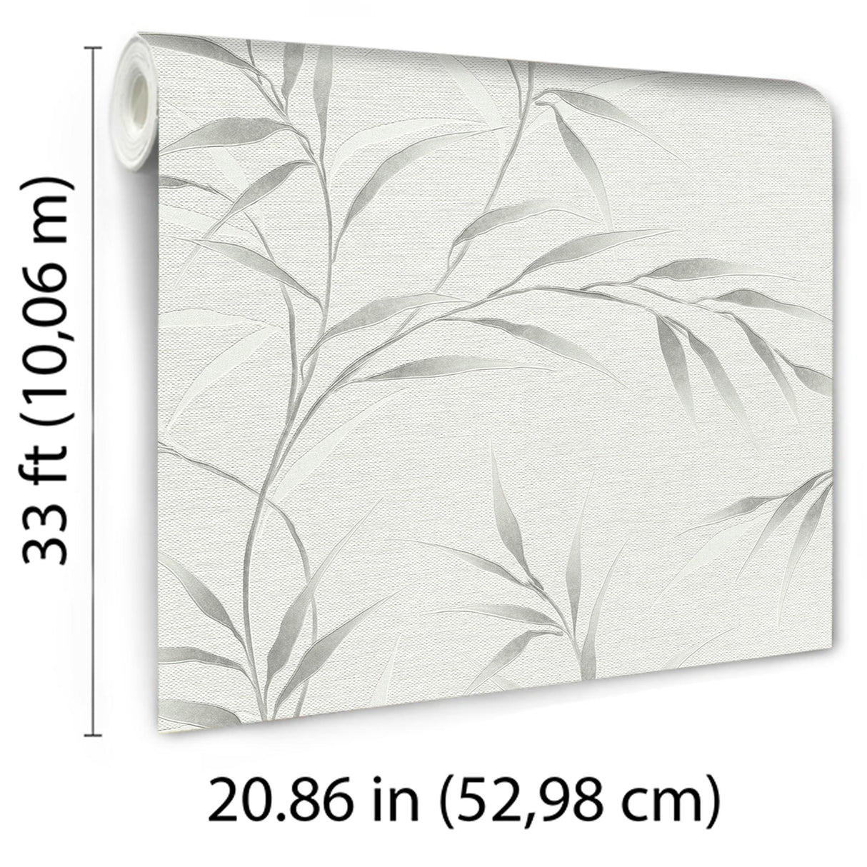 Veer Decor Yamato Leaves Grey Wallpaper