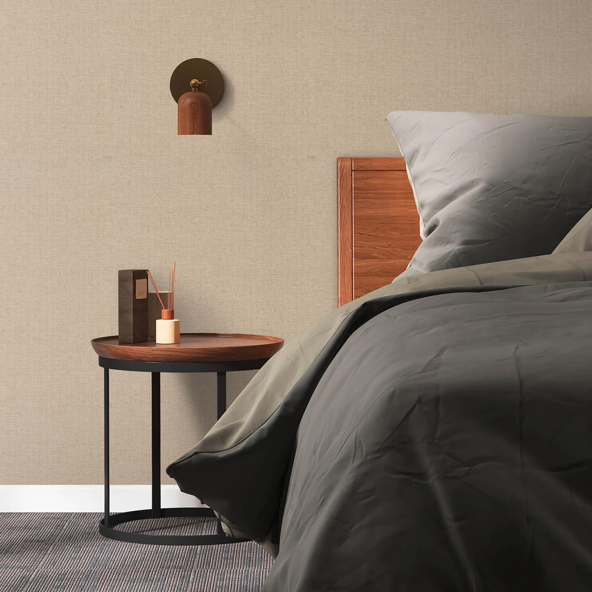 Veer Decor Echo Jute Texture Tan Wallpaper