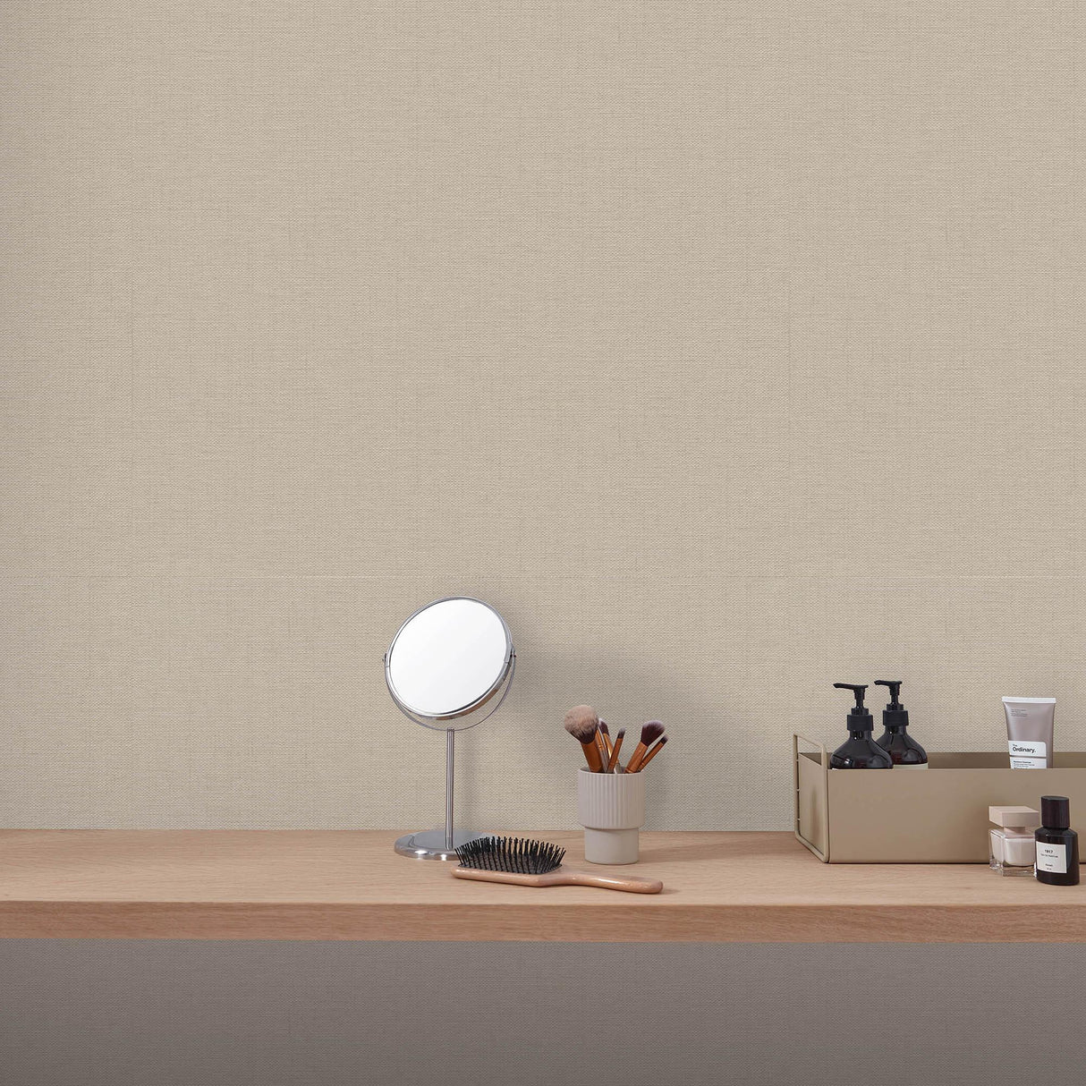 Veer Decor Echo Jute Texture Taupe Wallpaper