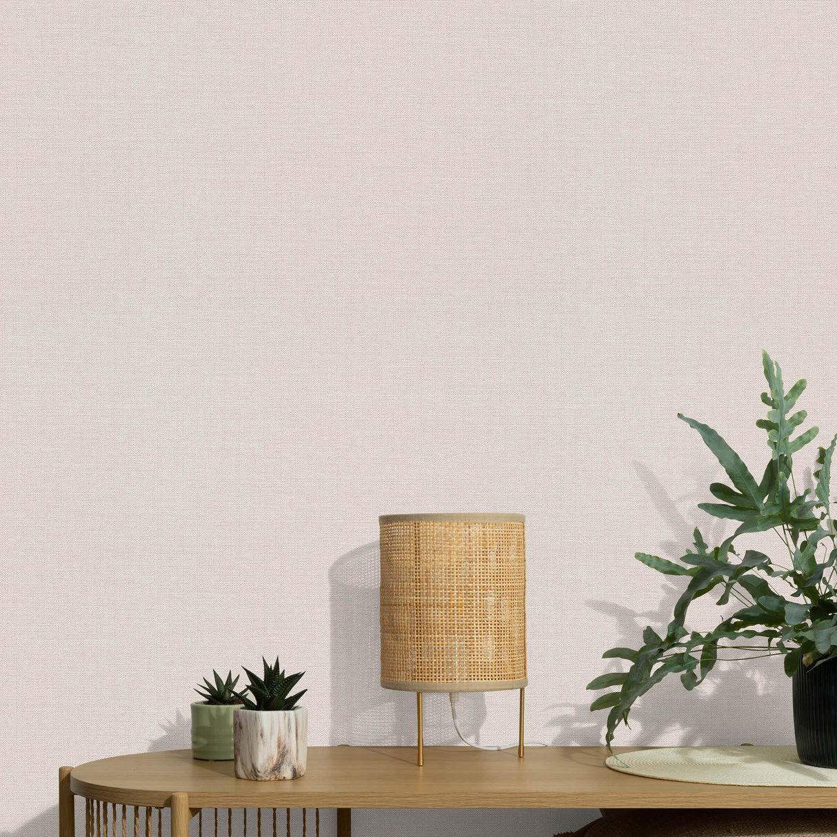 Veer Decor Echo Jute Texture Pink Wallpaper