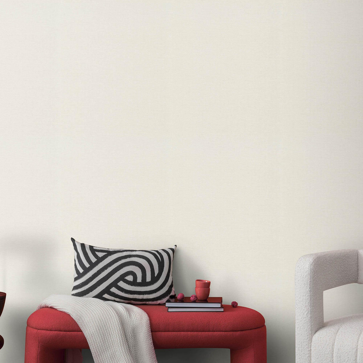 Veer Decor Echo Jute Texture Cream Wallpaper
