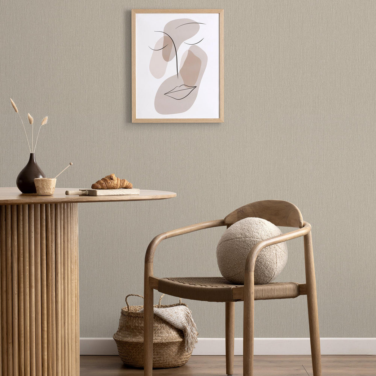 Veer Decor Soft Loom Stria Taupe Wallpaper