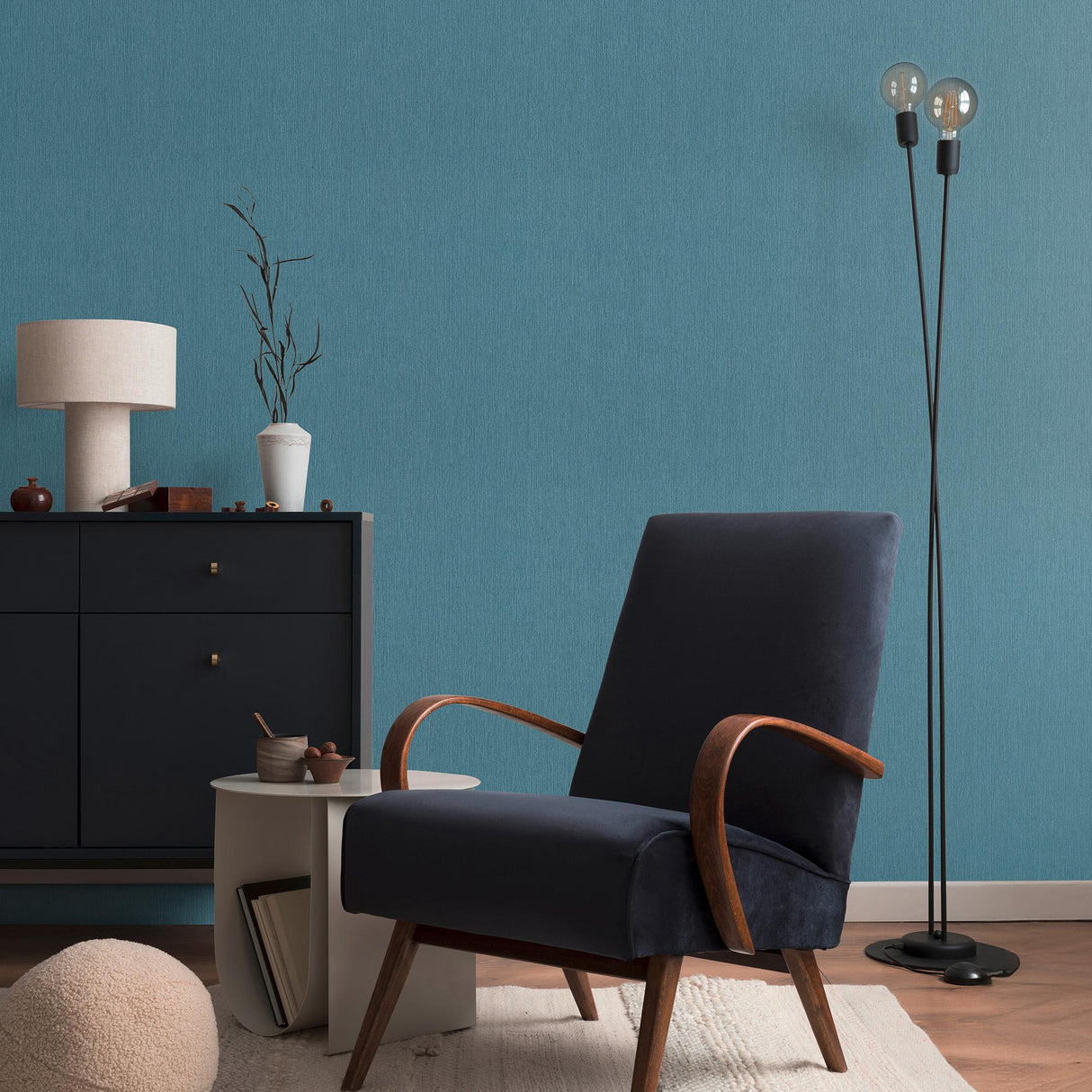 Veer Decor Soft Loom Stria Blue Wallpaper