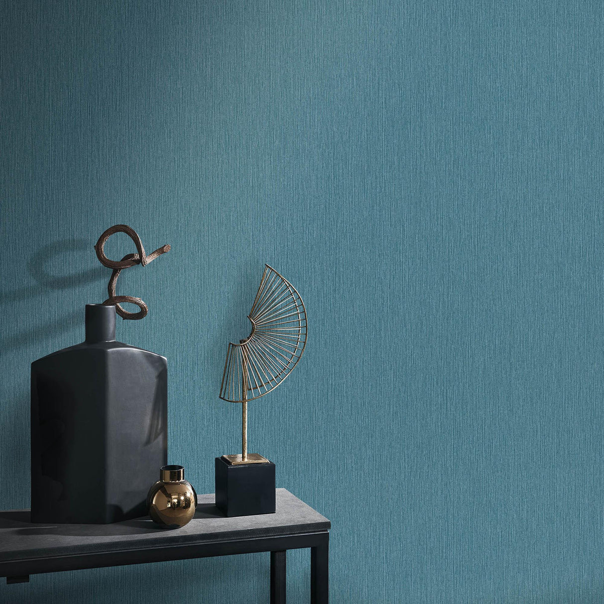 Veer Decor Soft Loom Stria Blue Wallpaper