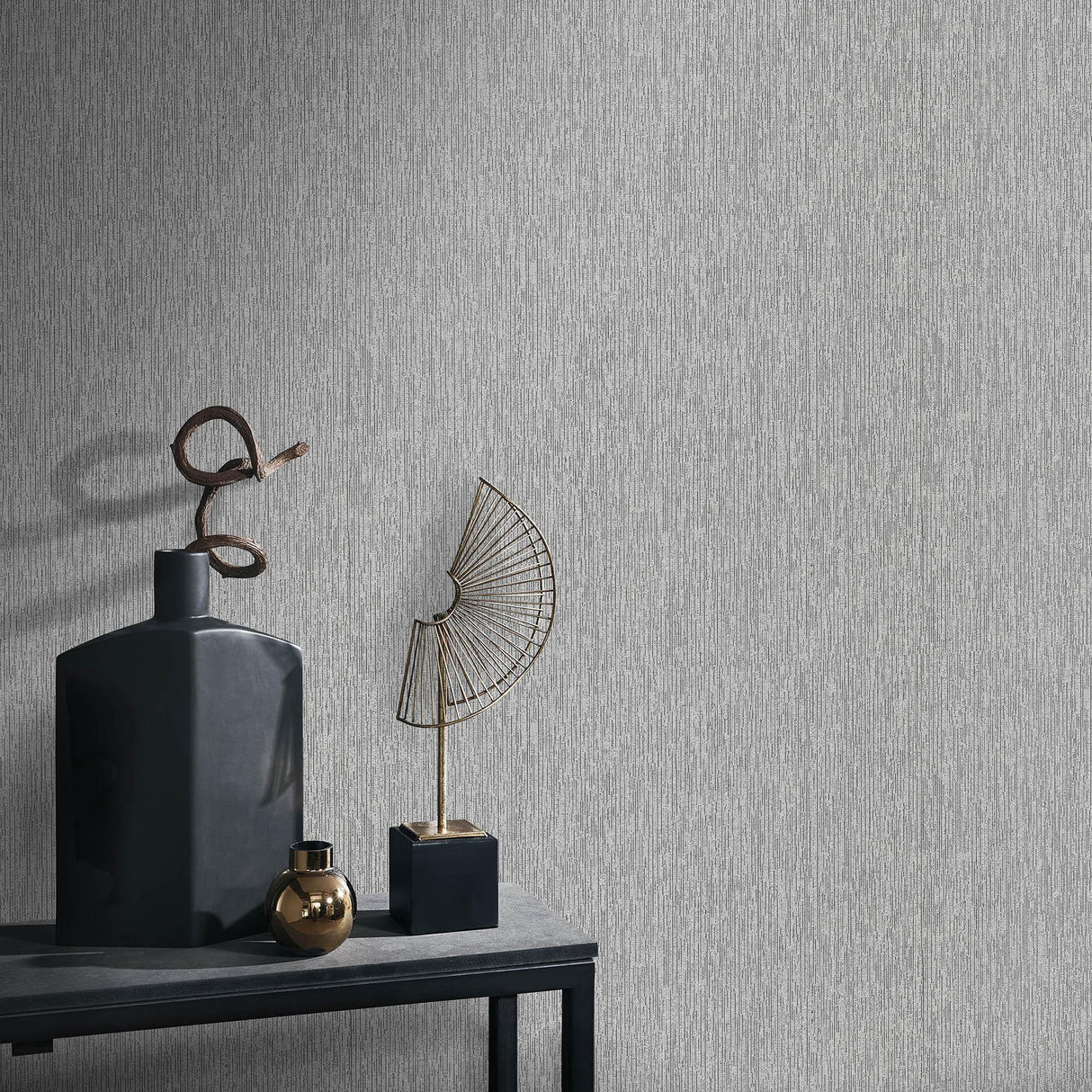 Veer Decor Soft Loom Stria Silver Wallpaper