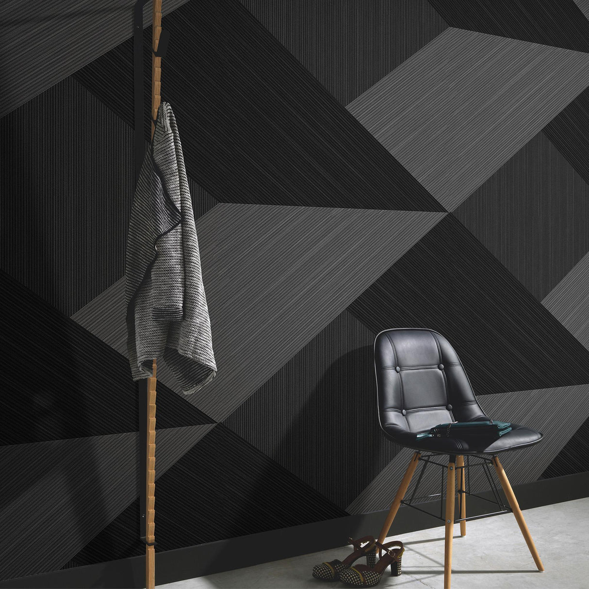 Veer Decor Shadow Grid Black Wall Mural