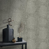 Veer Decor Scala Crocodile Skin Brown Wallpaper