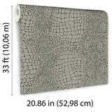 Veer Decor Scala Crocodile Skin Brown Wallpaper