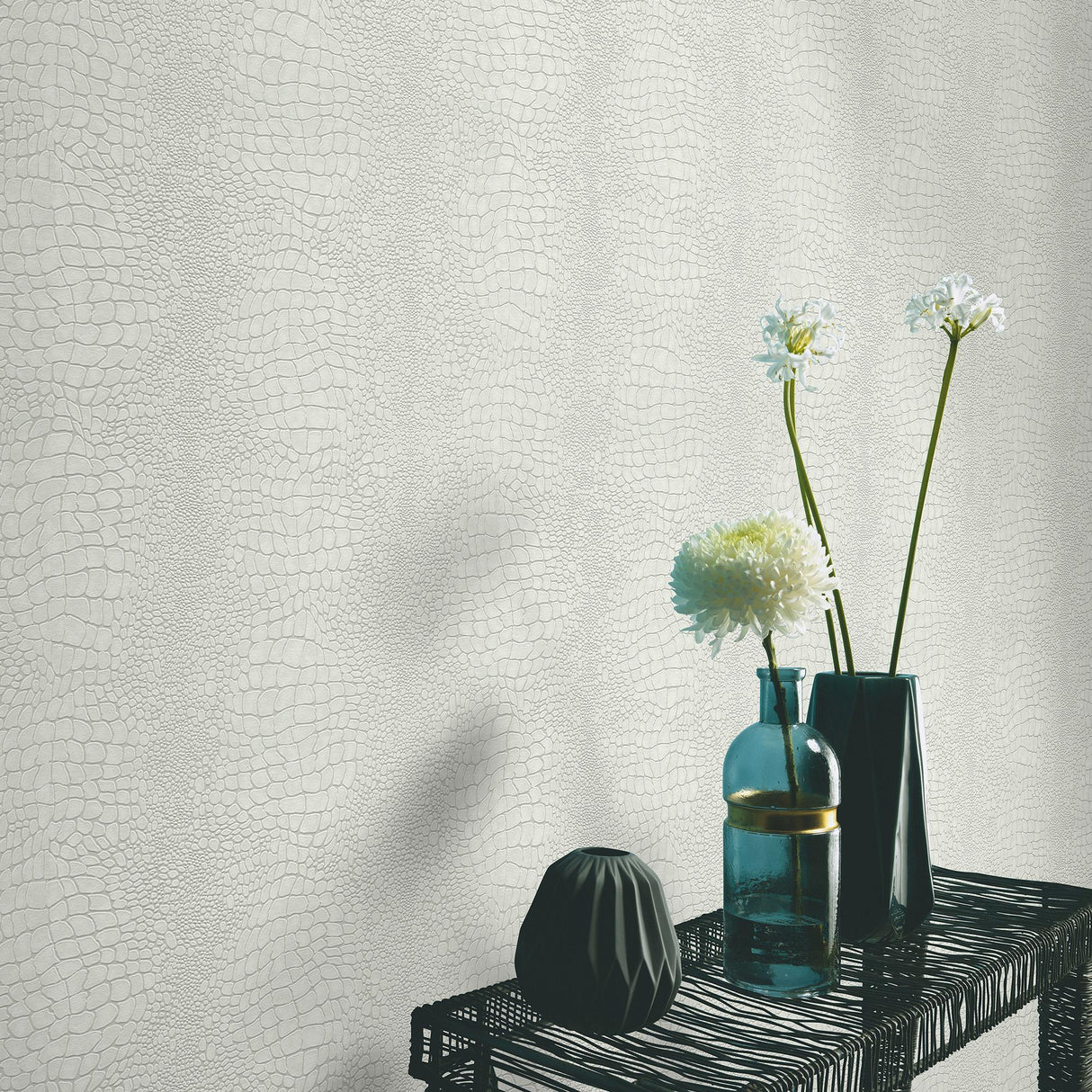 Veer Decor Scala Crocodile Skin Cream Wallpaper