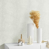 Veer Decor Scala Crocodile Skin Cream Wallpaper