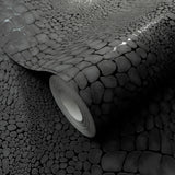 Veer Decor Scala Crocodile Skin Black Wallpaper
