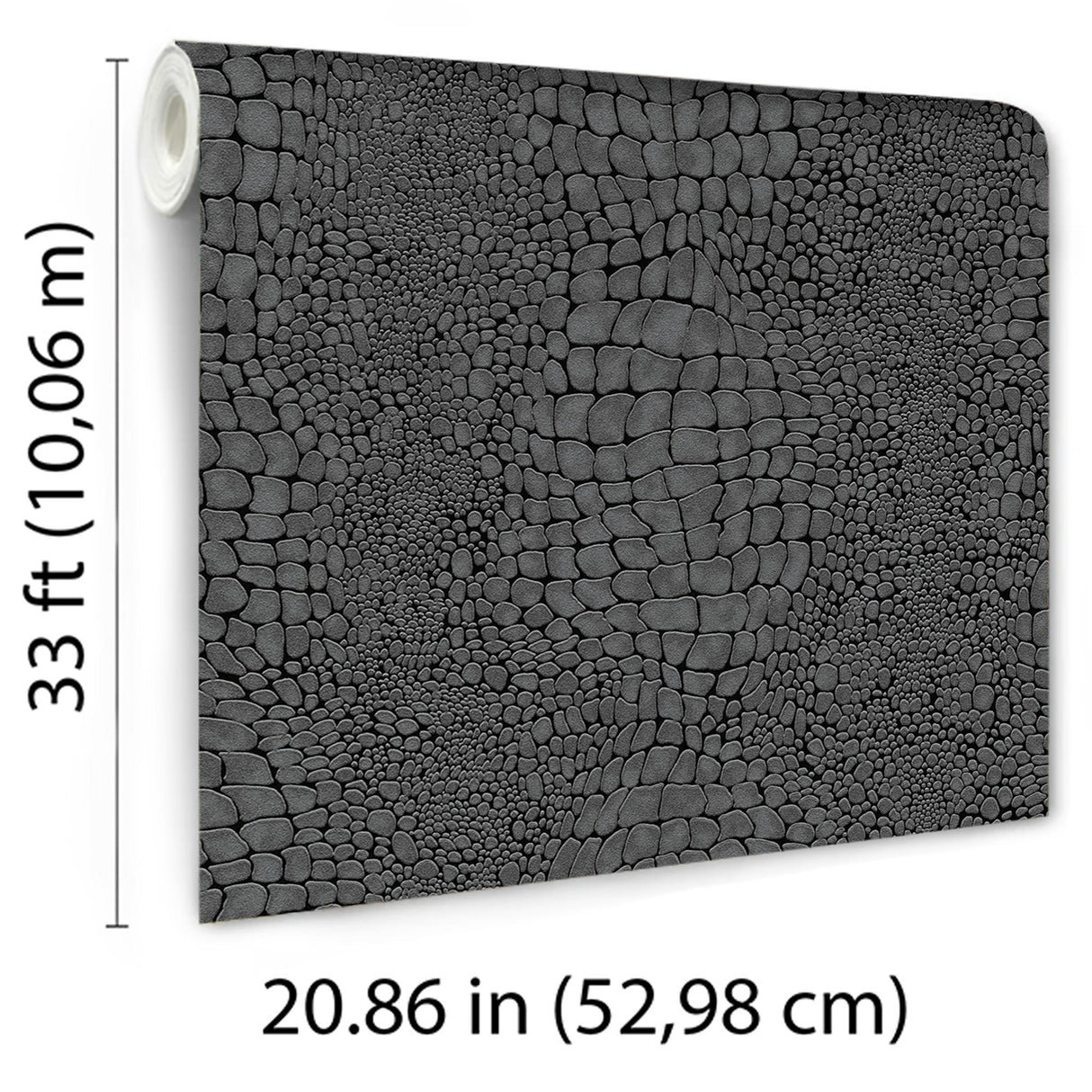 Veer Decor Scala Crocodile Skin Black Wallpaper