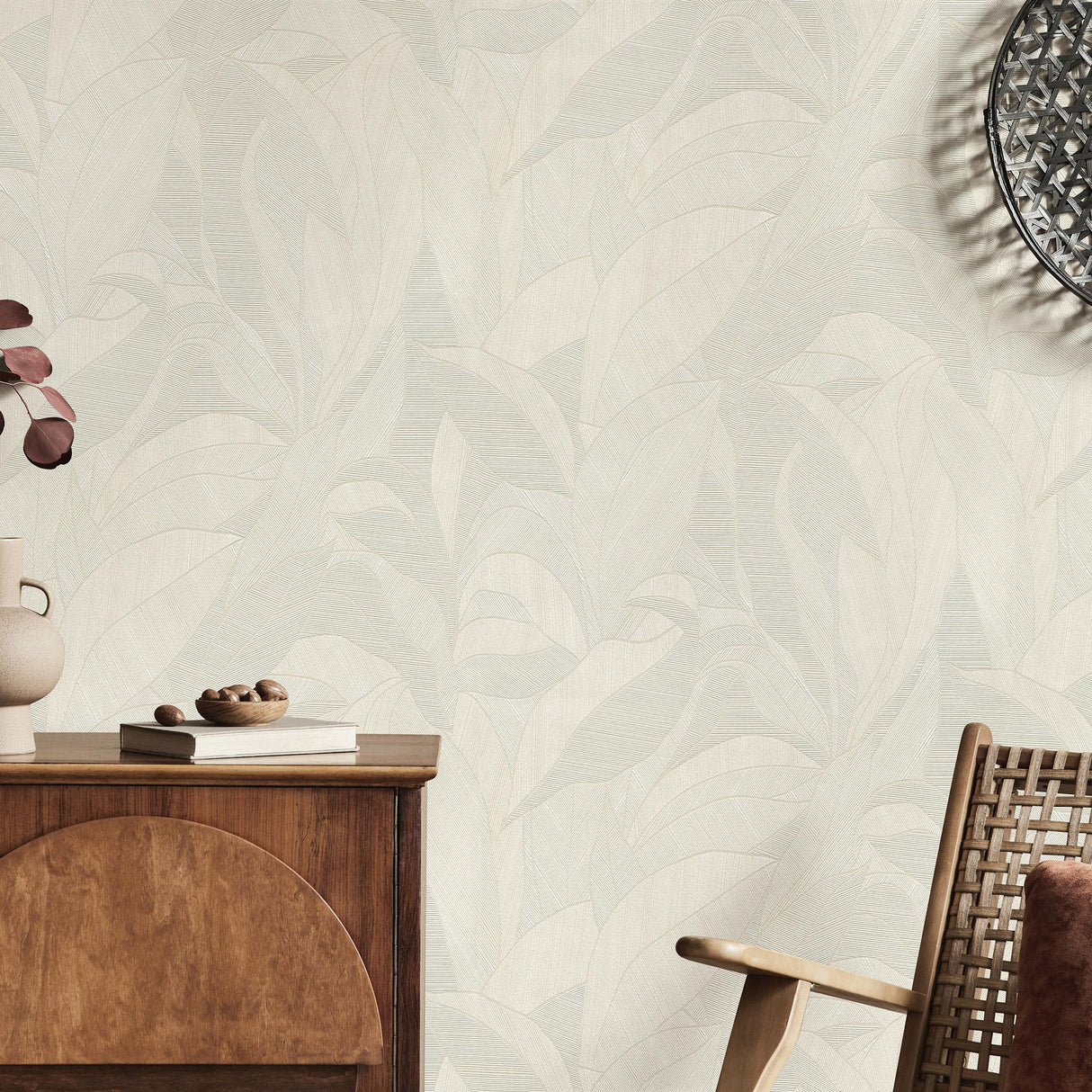 Veer Decor Silvana Leaves Beige Wallpaper