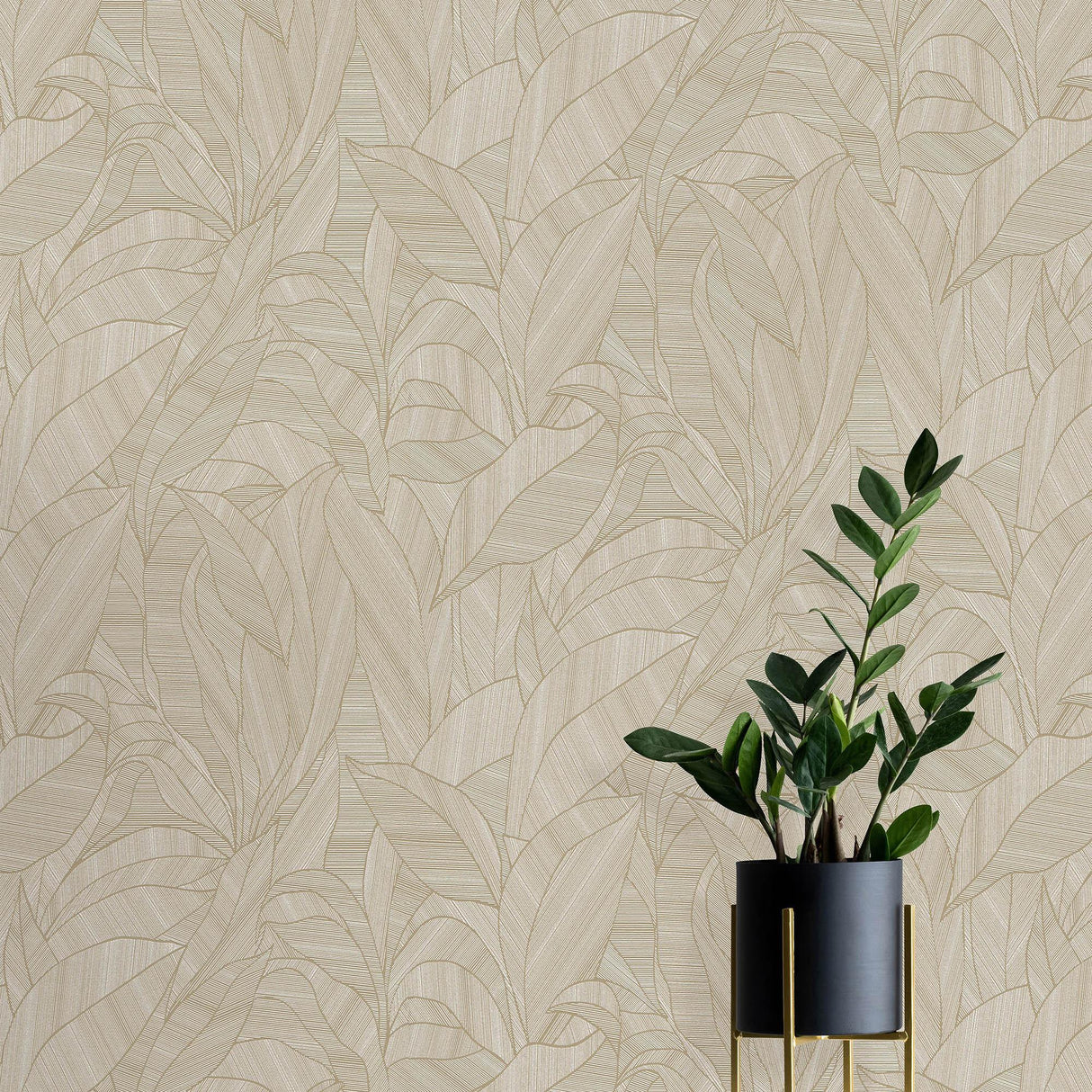 Veer Decor Silvana Leaves Brown Wallpaper