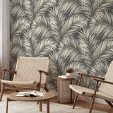 Veer Decor Calvado Palm Black Wallpaper