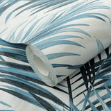 Veer Decor Calvado Palm Blue Wallpaper
