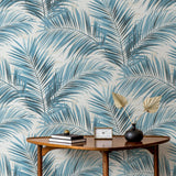 Veer Decor Calvado Palm Blue Wallpaper