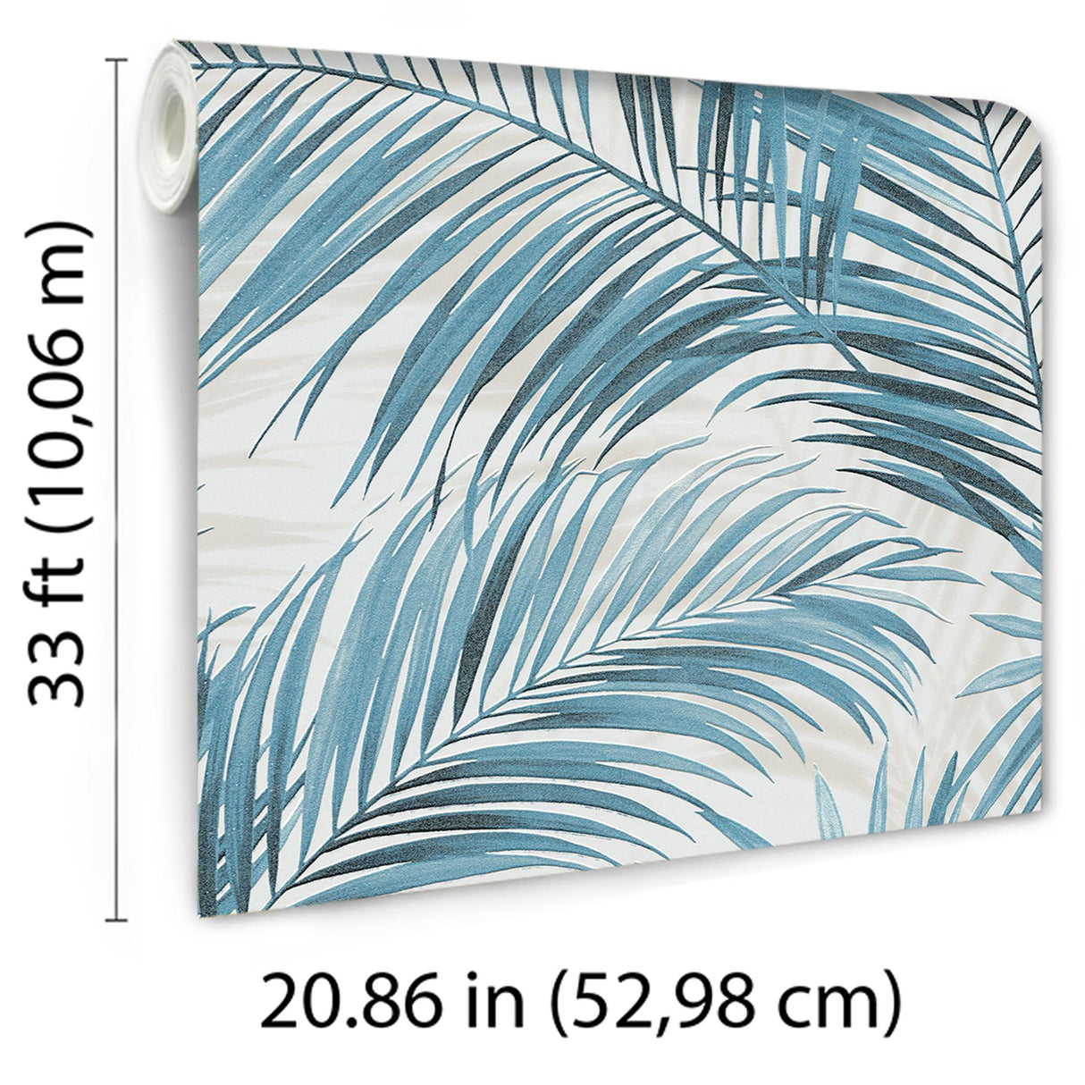 Veer Decor Calvado Palm Blue Wallpaper