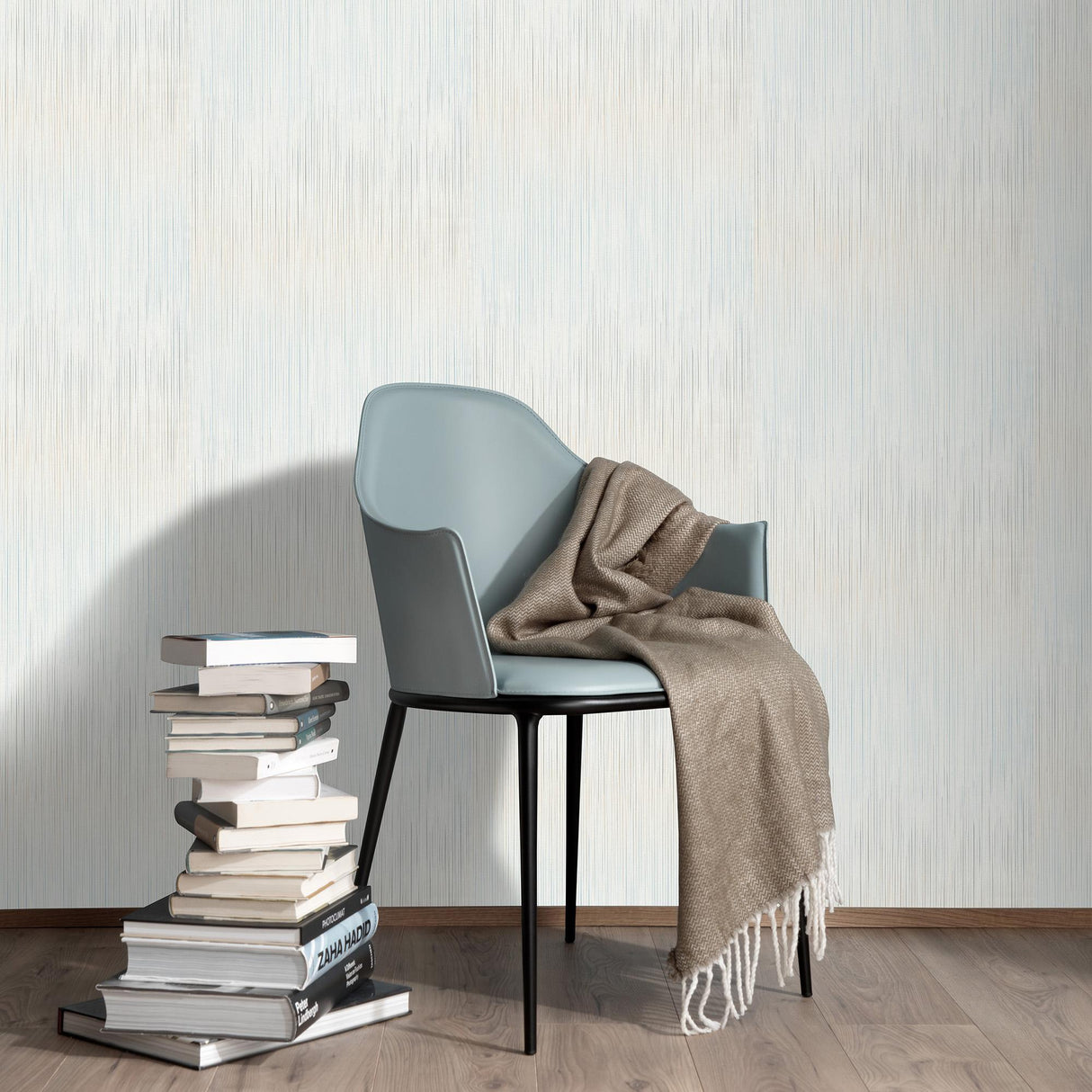 Veer Decor Ravello Raised Stria Blue Wallpaper