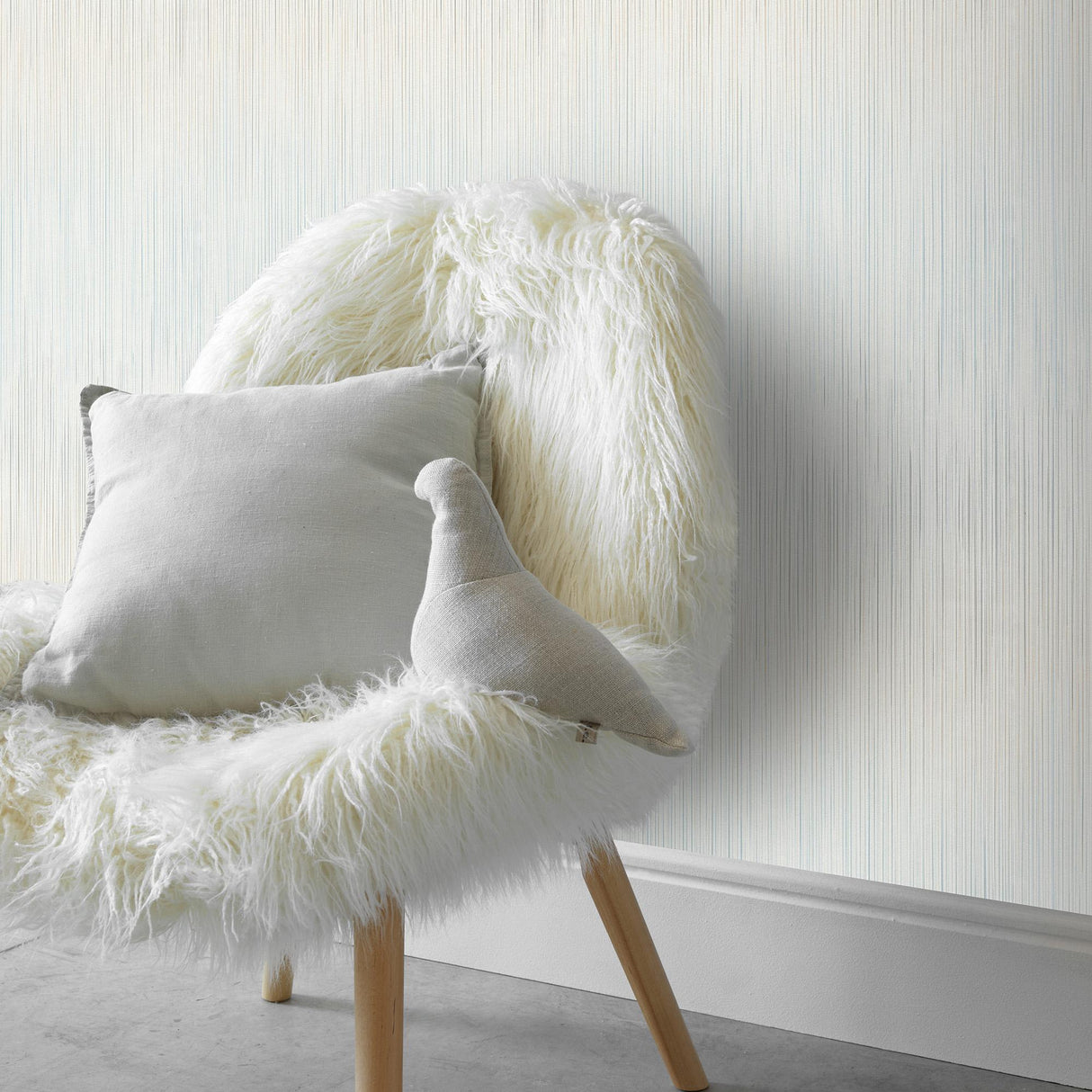Veer Decor Ravello Raised Stria Blue Wallpaper