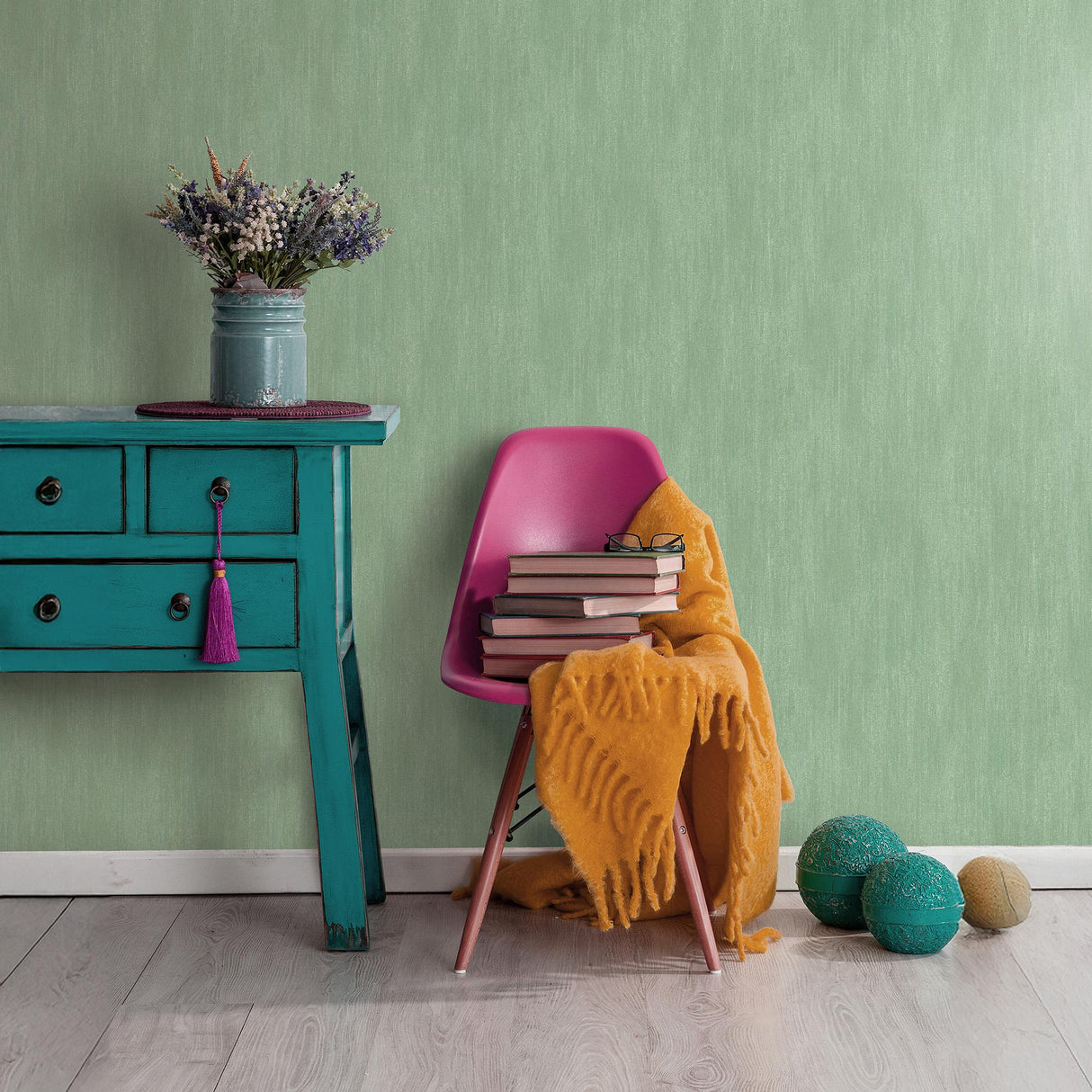 Veer Decor Solano Raised Texture Green Wallpaper