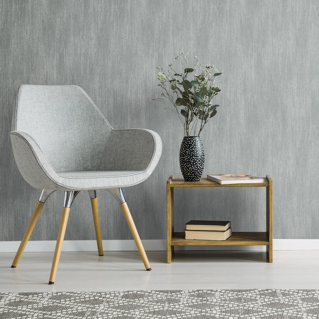 Veer Decor Solano Raised Texture Dark Grey Wallpaper