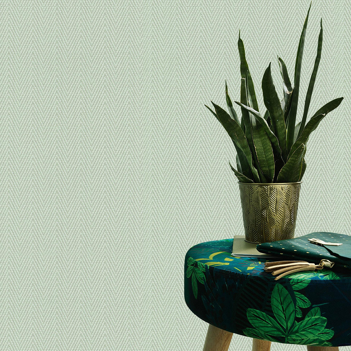 Veer Decor Varella Chevron Stripe Green Wallpaper