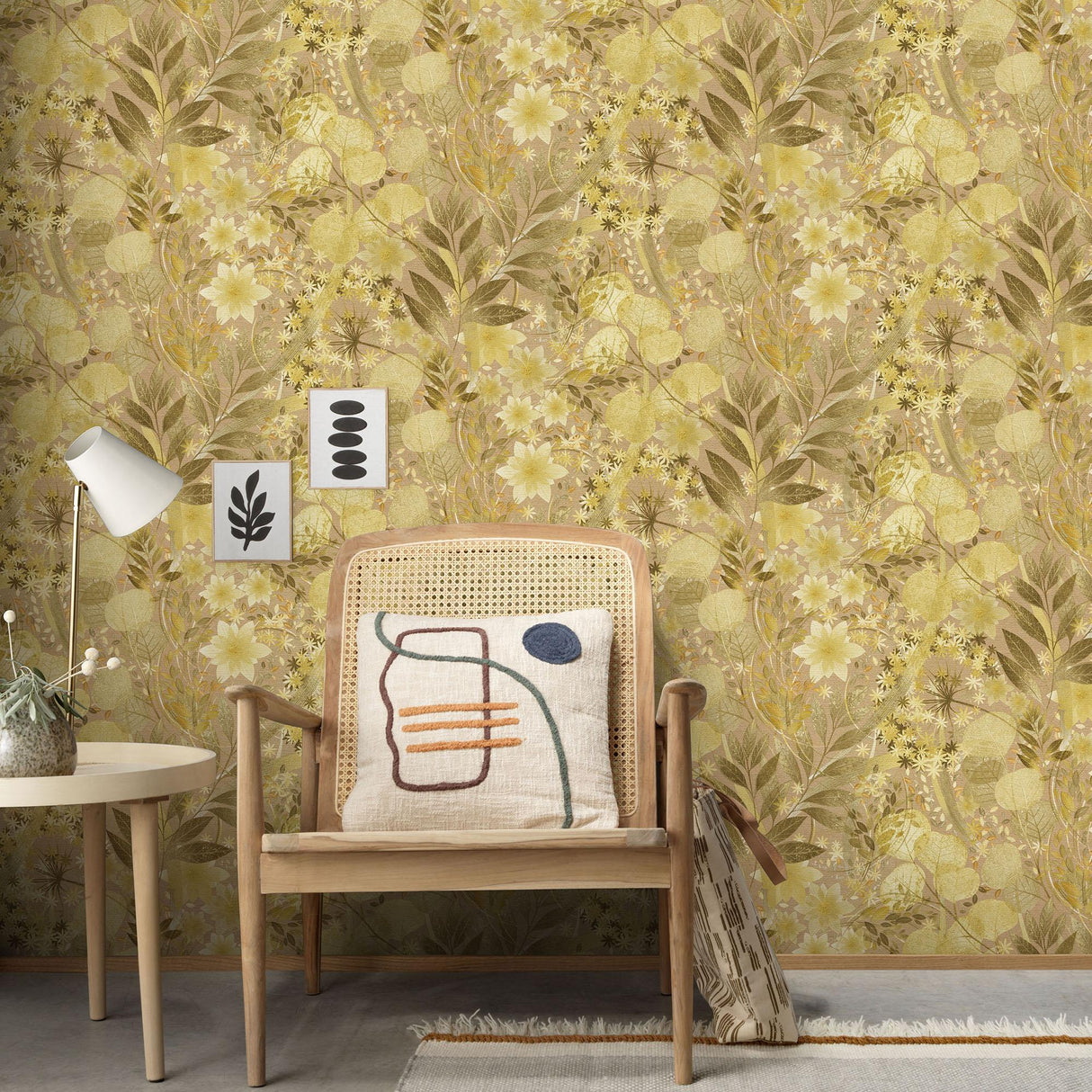 Veer Decor Secret Grove Yellow Wallpaper