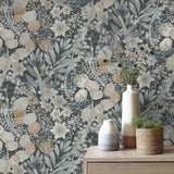 Veer Decor Secret Grove Navy Wallpaper