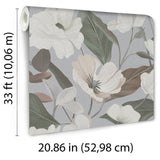 Veer Decor Fairy Blossom Grey Wallpaper
