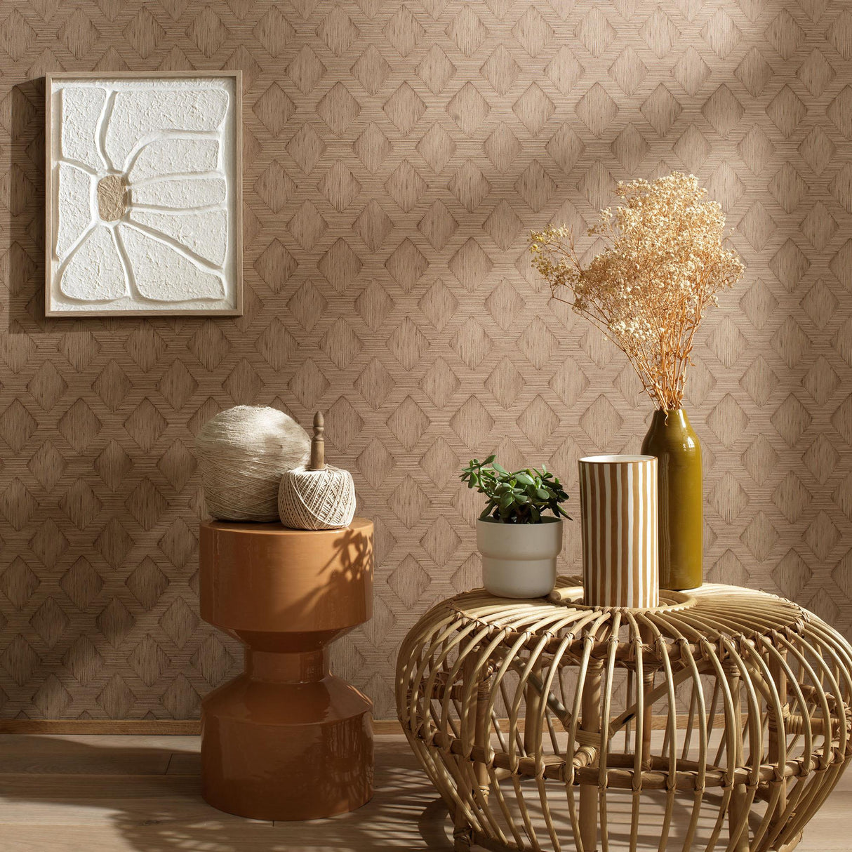 Veer Decor Hidden Harmony Brown Wallpaper