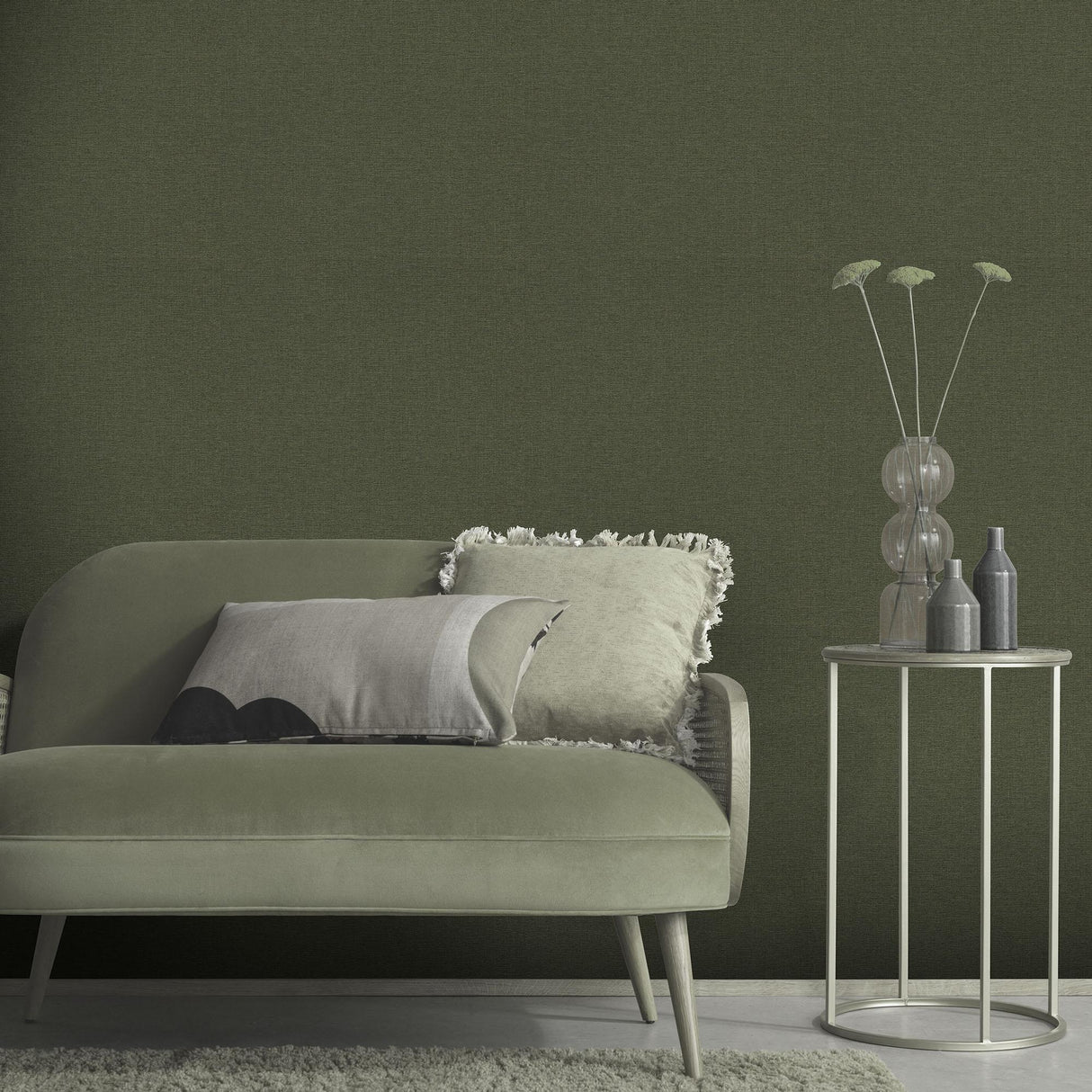 Veer Decor Linen Serenity Green Wallpaper