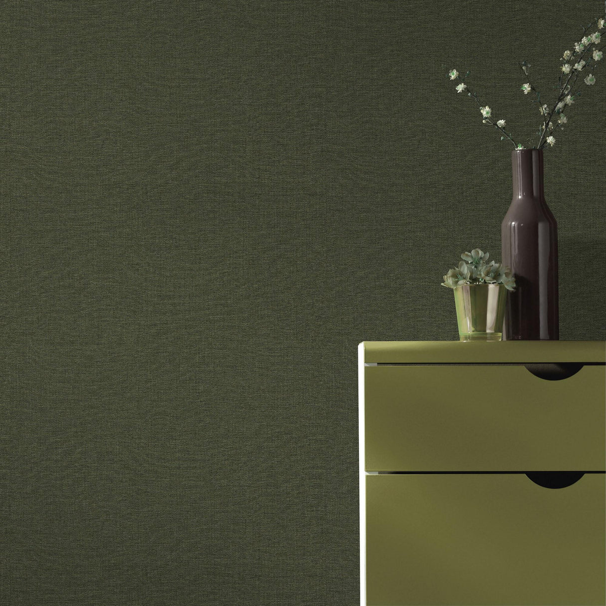 Veer Decor Linen Serenity Green Wallpaper