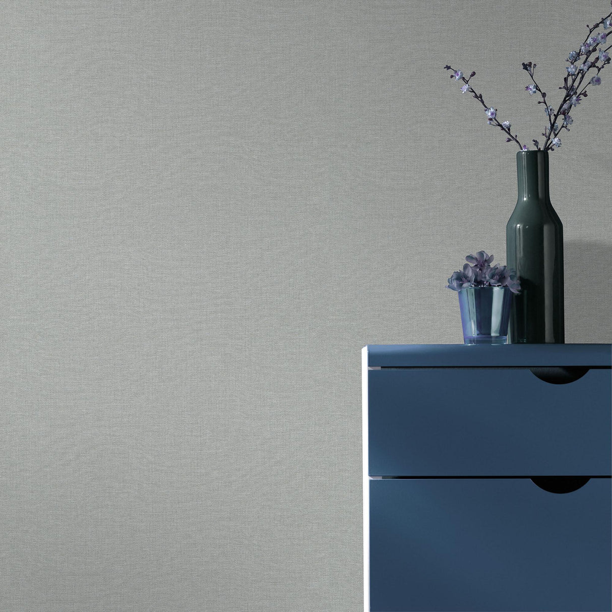Veer Decor Linen Serenity Blue Wallpaper