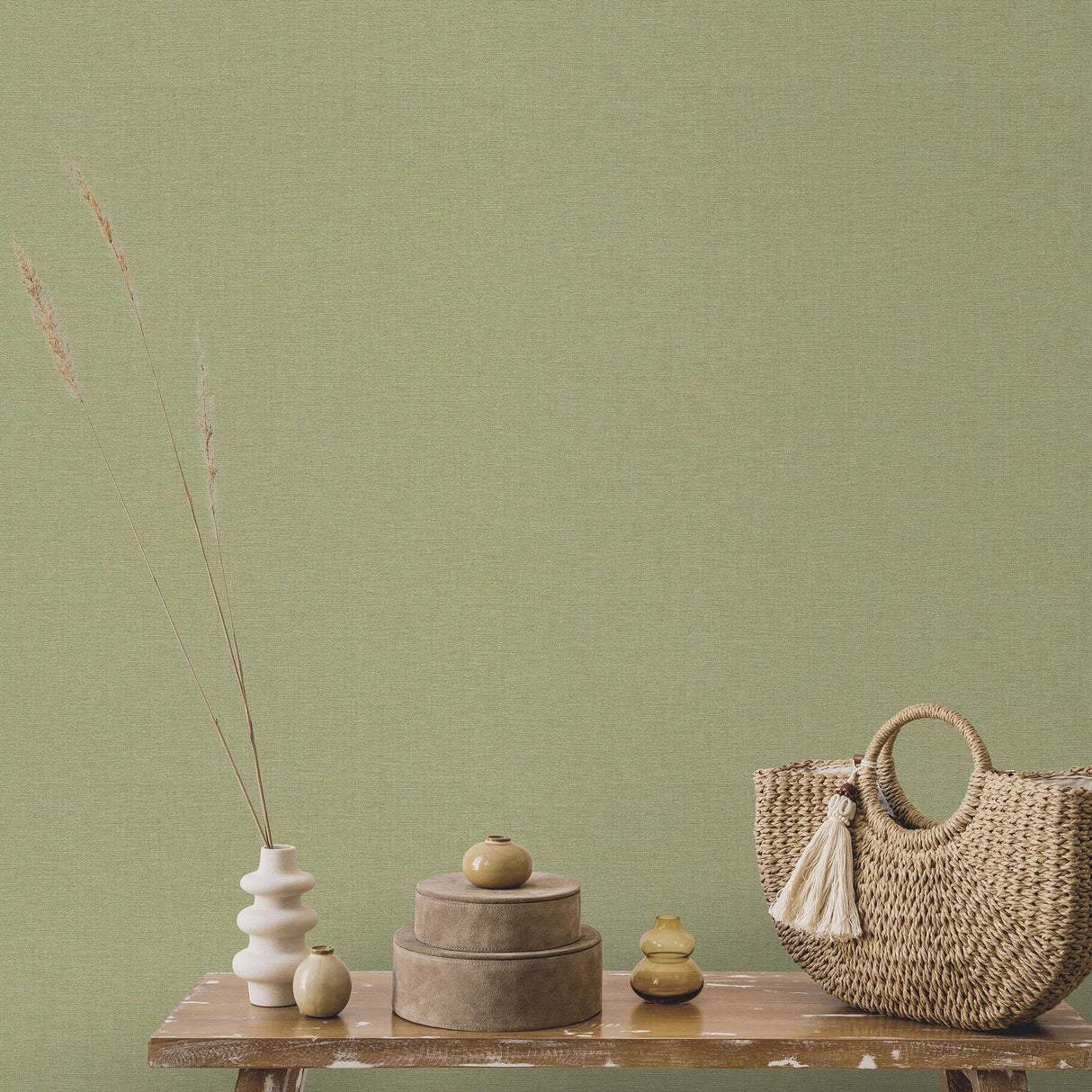 Veer Decor Linen Serenity Sage Wallpaper