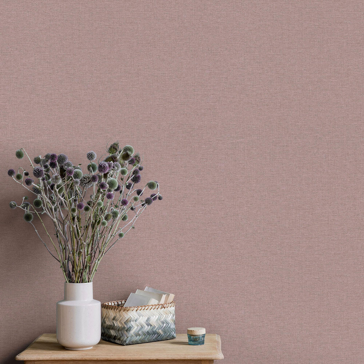 Veer Decor Linen Serenity Purple Wallpaper