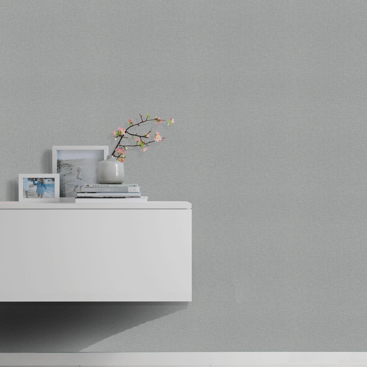 Veer Decor Linen Serenity Grey Wallpaper