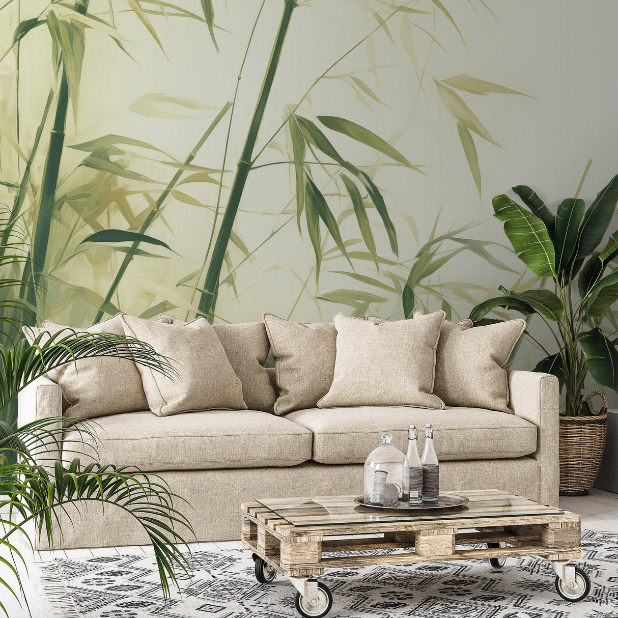 Veer Decor Bamboo Breeze Green Wall Mural